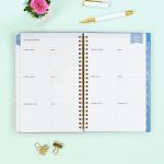 Day Designer for Blue Sky 2022-2023 Academic Year Weekly & Monthly Planner, 5" x 8", Flexible Cover, Wirebound, Climbing Floral Blush (137881-A23) - Image 2